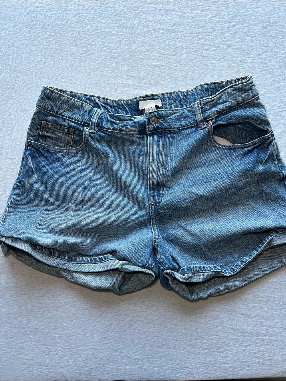H&M Light Blue Denim High-Rise Shorts
